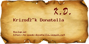 Krizsák Donatella névjegykártya